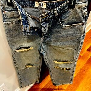 Free people jeans 28 button fly cropped